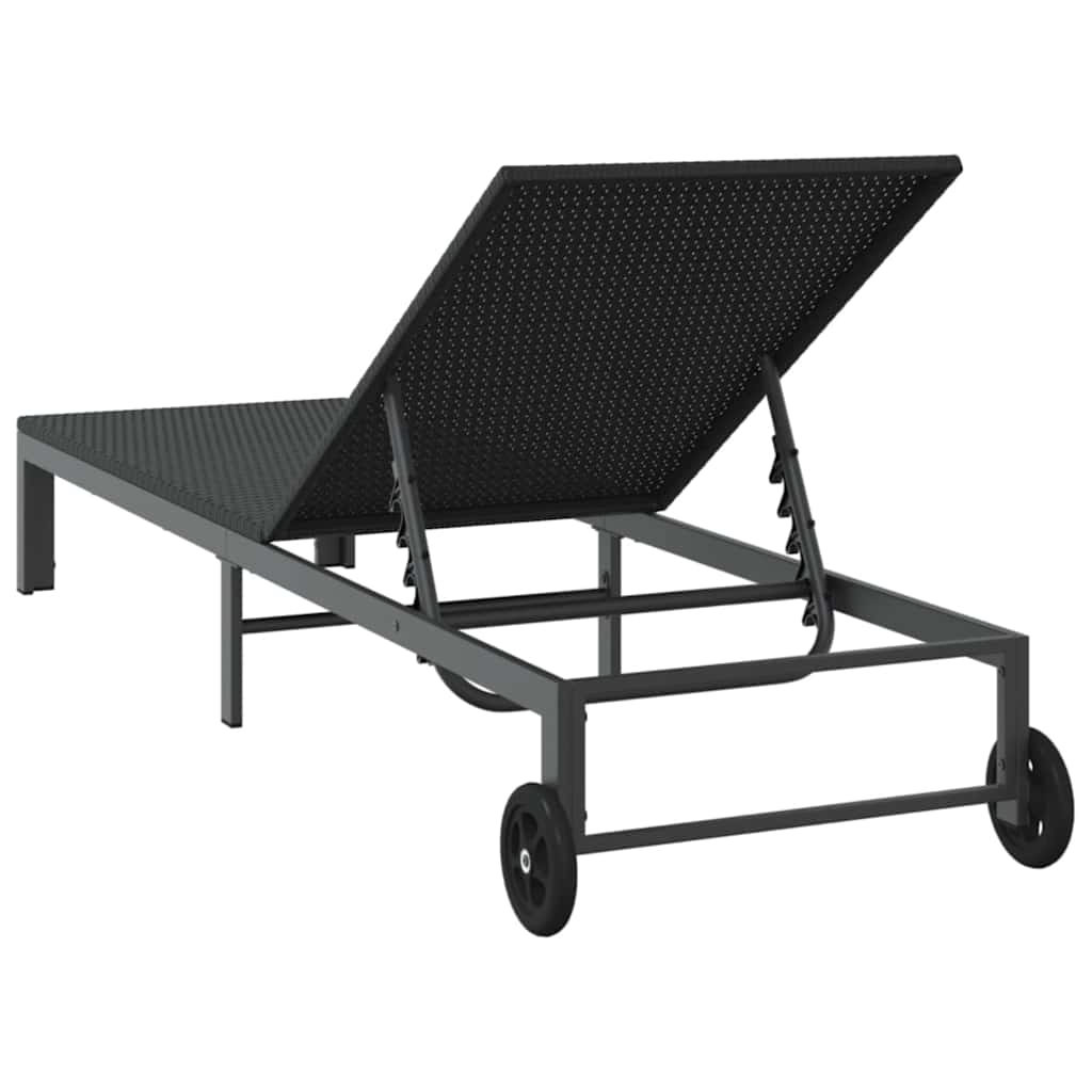 Cama de Sol 1-pessoa Preto 60 x 200 x 27cm vime PE