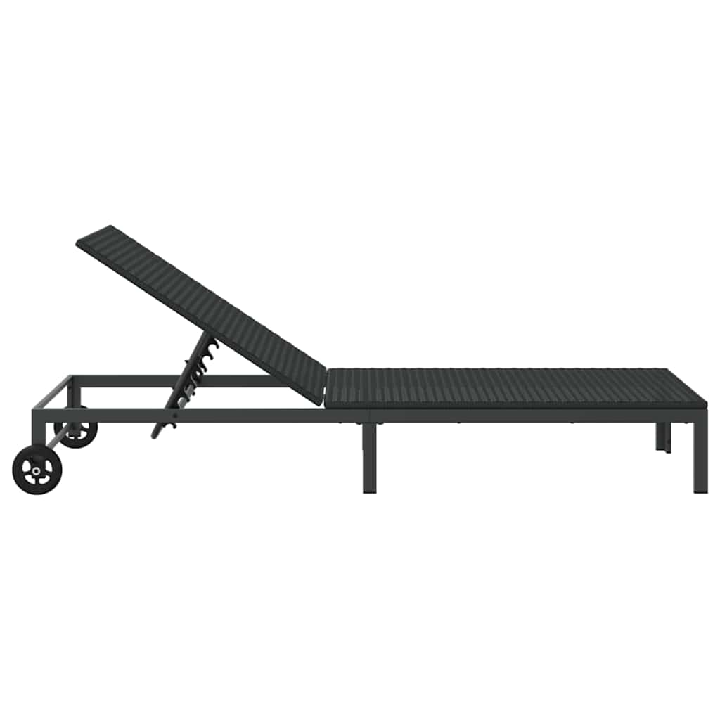 Cama de Sol 1-pessoa Preto 60 x 200 x 27cm vime PE