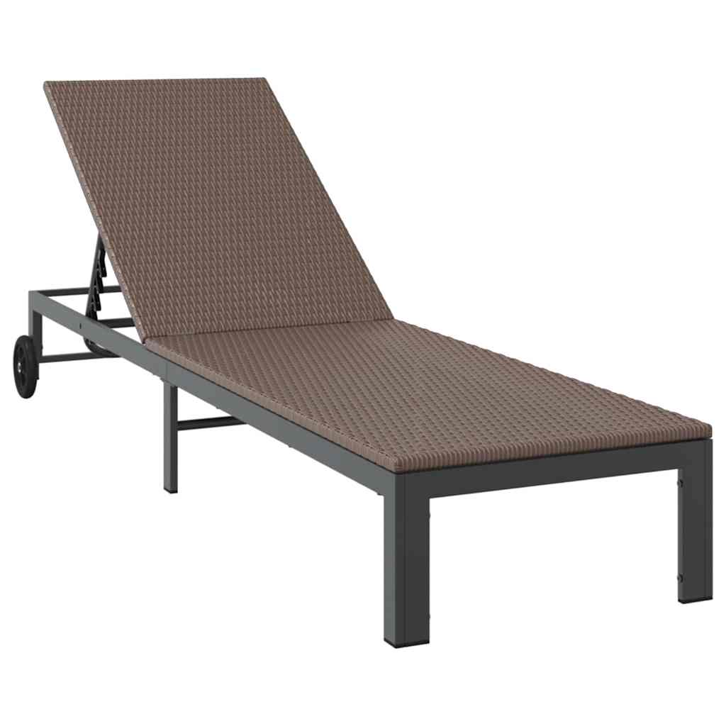 Cama de Sol 2-pessoa 3 pcs Castanho 40 x 39 x 40.5cm vime PE