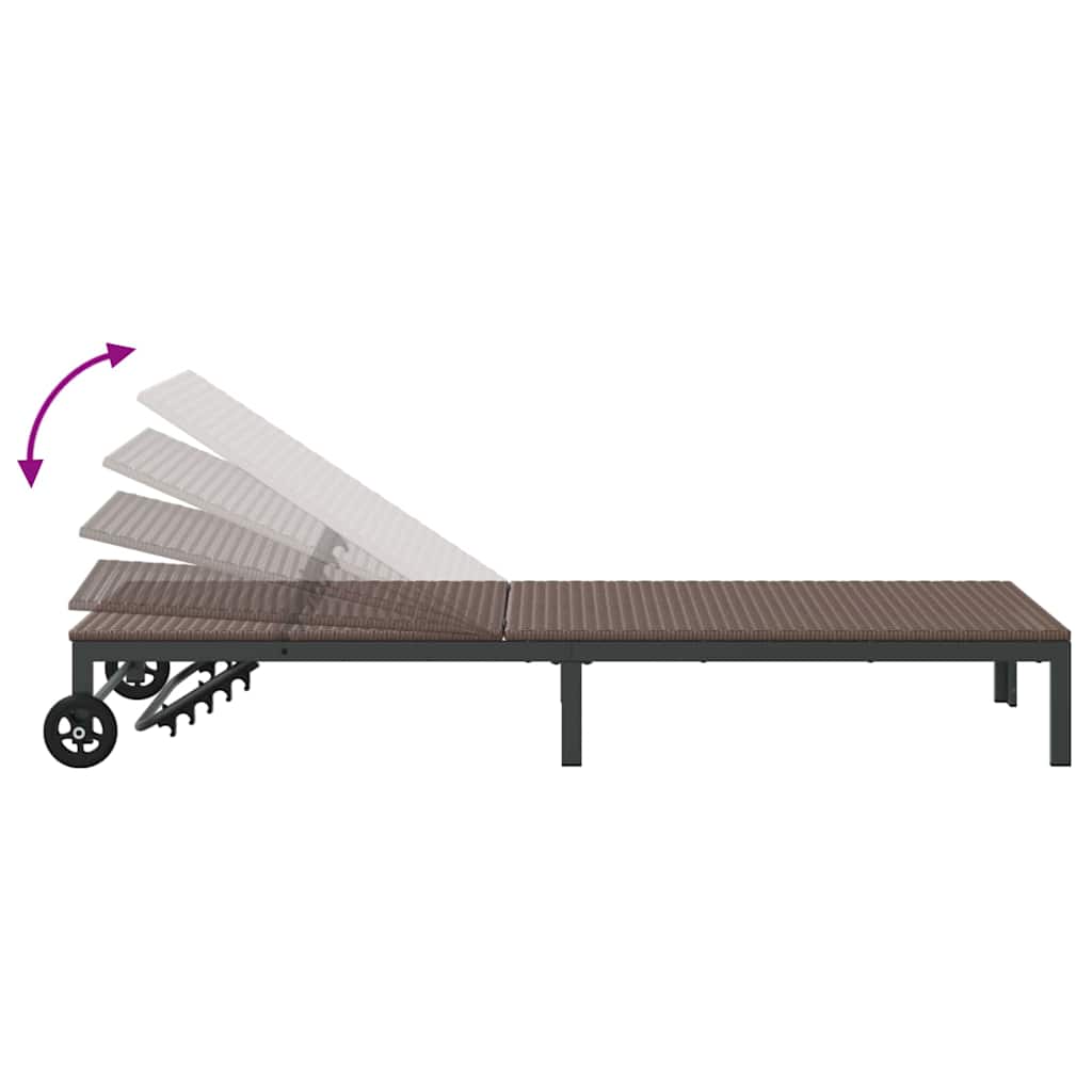 Cama de Sol 2-pessoa 3 pcs Castanho 40 x 39 x 40.5cm vime PE