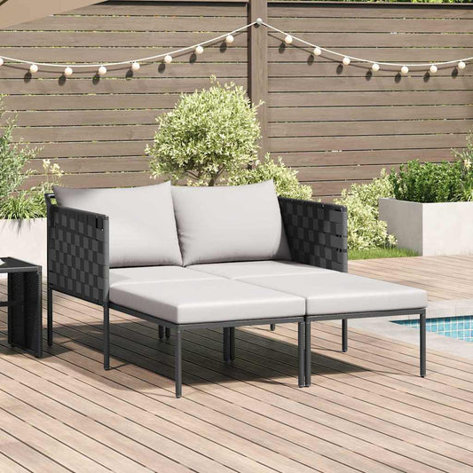 Cama de Sol com almofada Antracite 115 x 153 x 69.5cm Aço