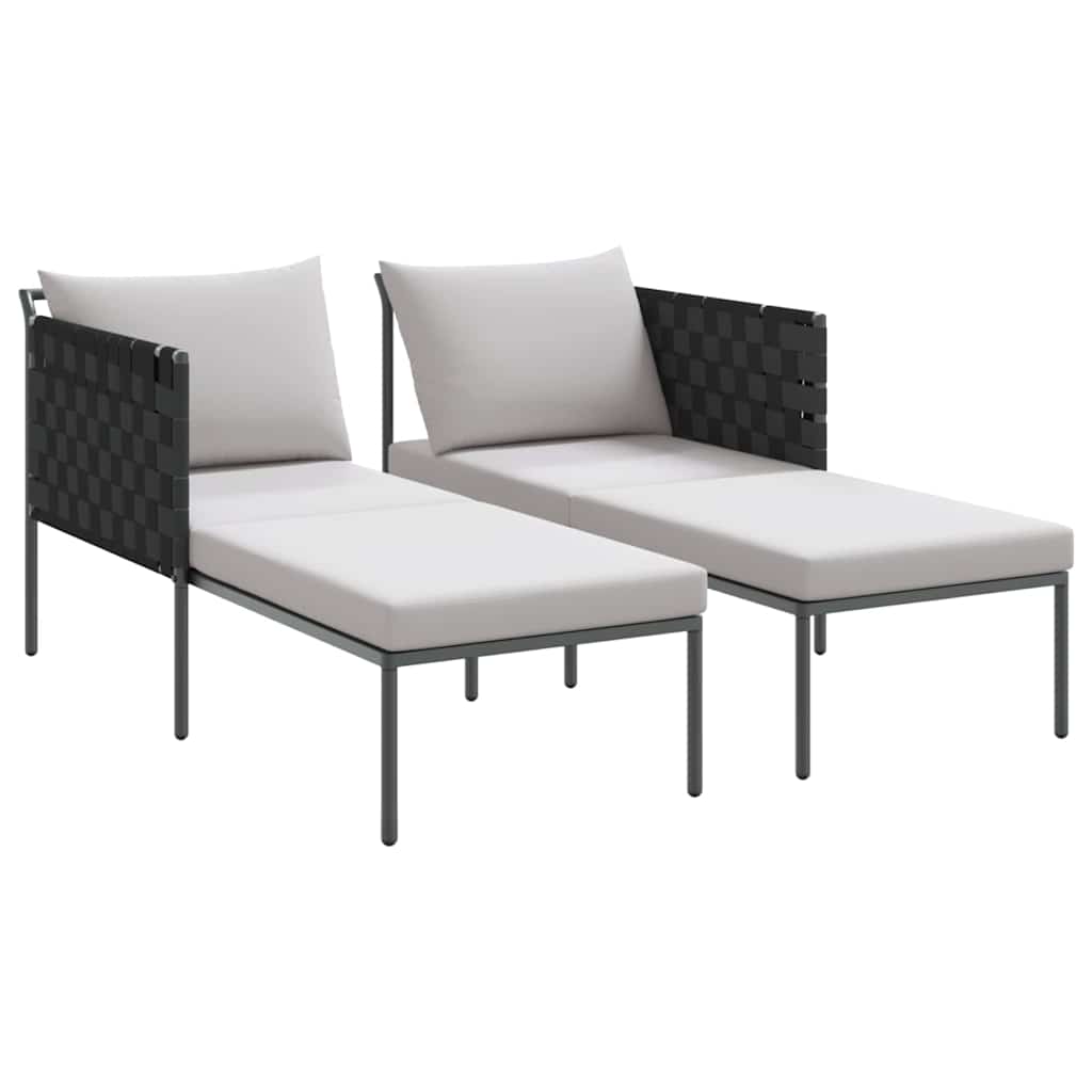 Cama de Sol com almofada Antracite 115 x 153 x 69.5cm Aço