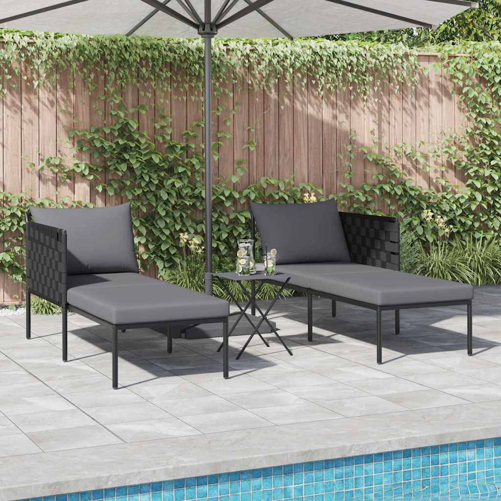 Cama de Sol com almofada Antracite 115 x 153 x 69.5cm Aço