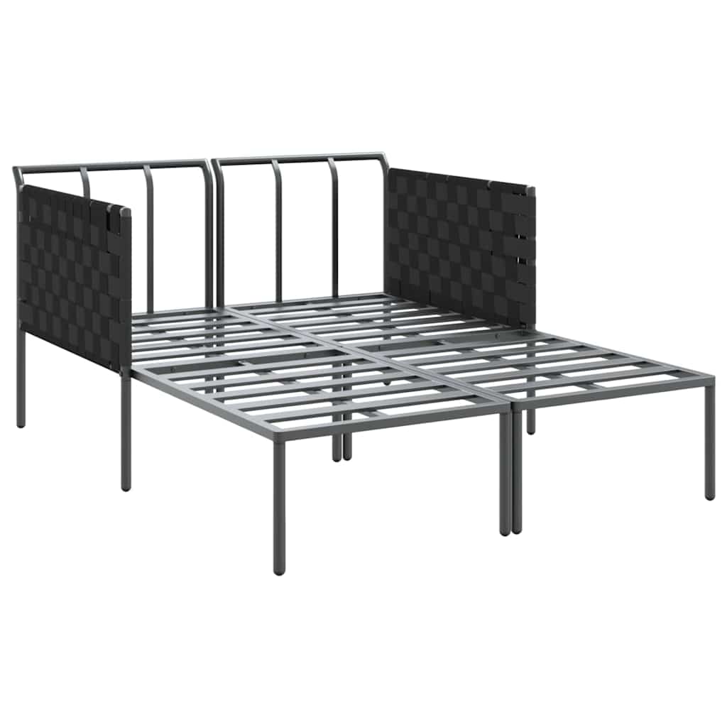 Cama de Sol com almofada Antracite 115 x 153 x 69.5cm Aço