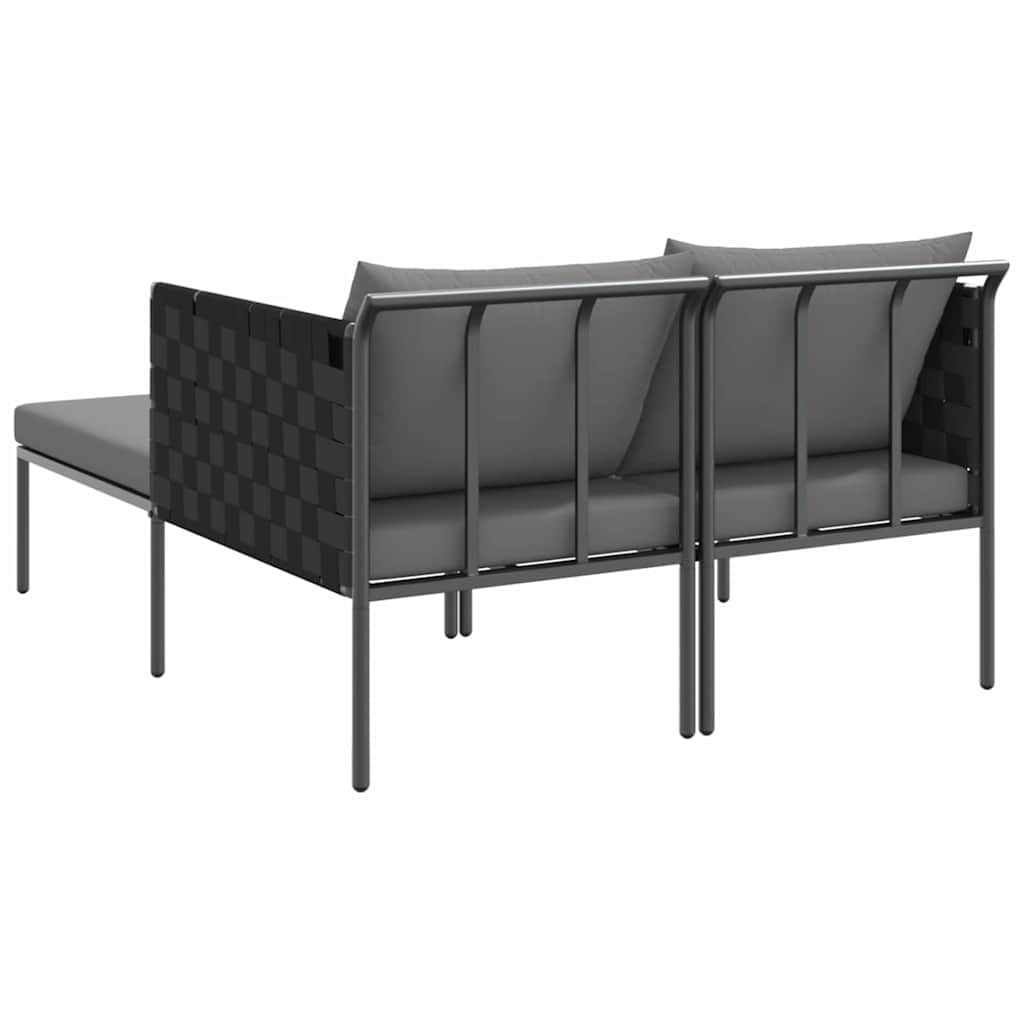 Cama de Sol com almofada Antracite 115 x 153 x 69.5cm Aço