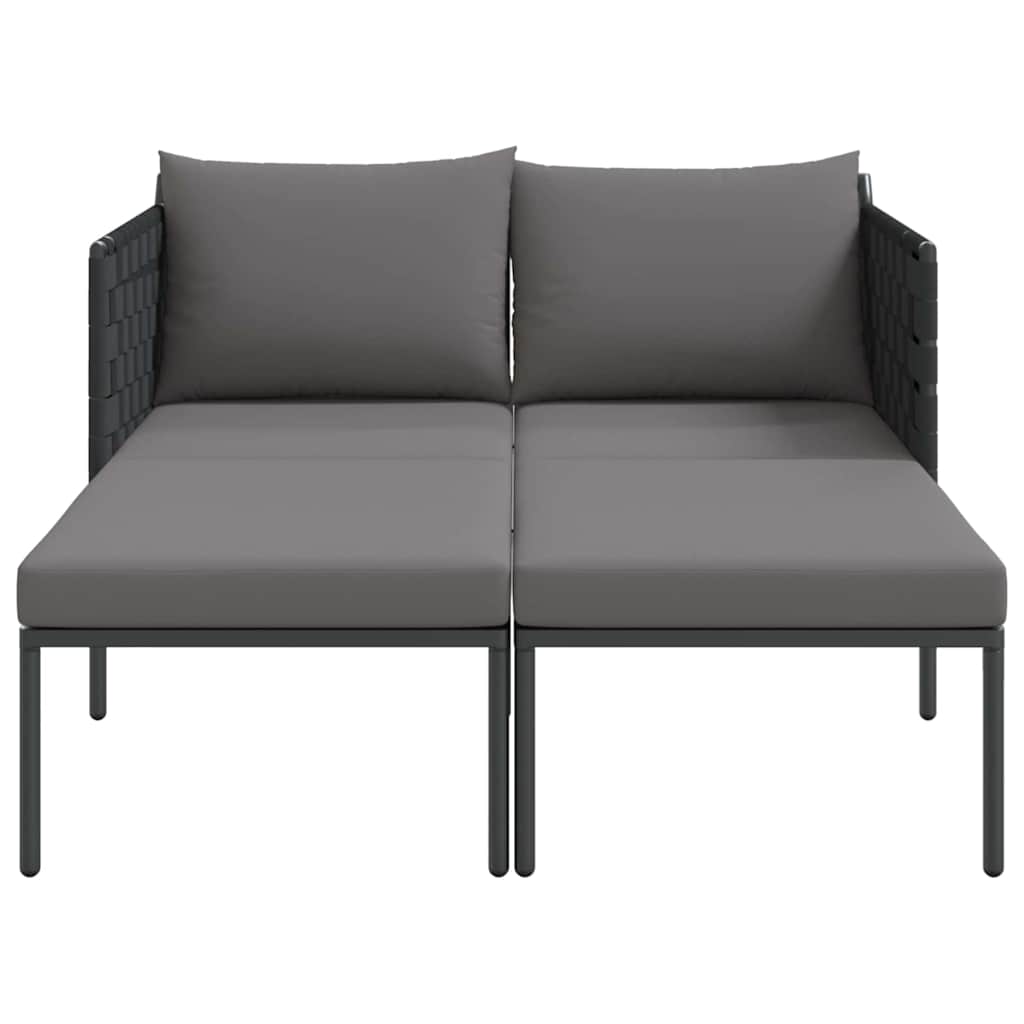 Cama de Sol com almofada Antracite 115 x 153 x 69.5cm Aço
