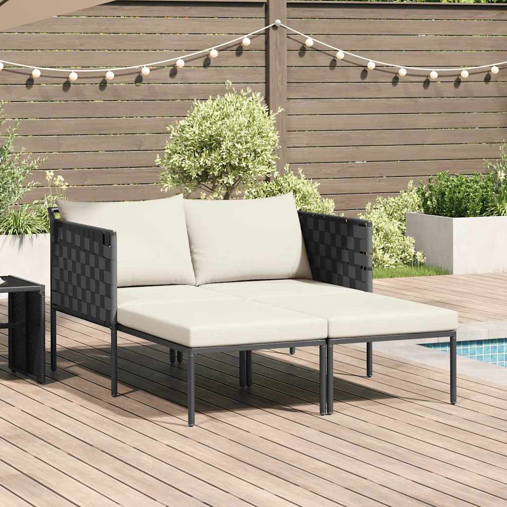 Cama de Sol com almofada Antracite 115 x 153 x 69.5cm Aço