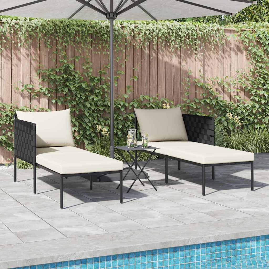 Cama de Sol com almofada Antracite 115 x 153 x 69.5cm Aço