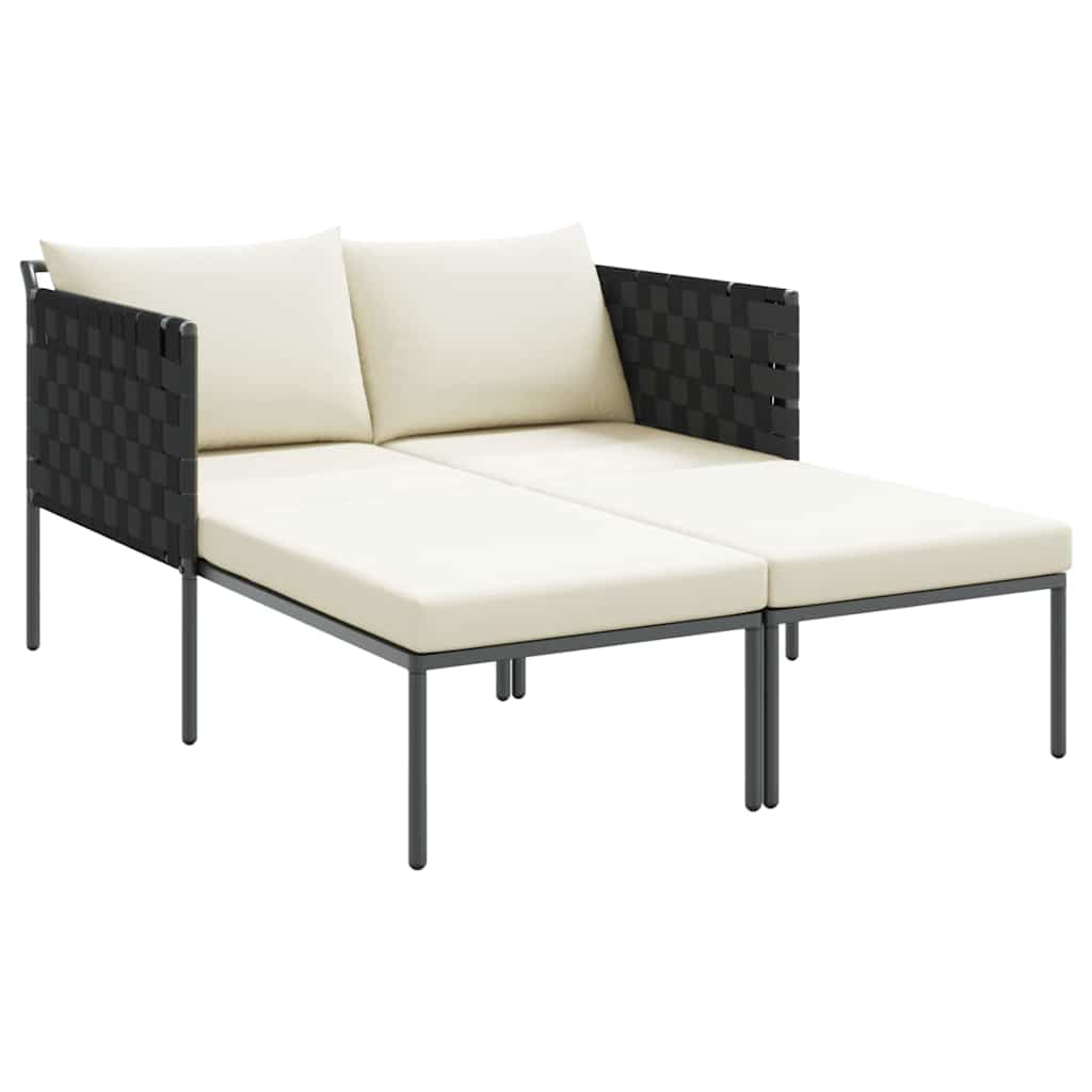 Cama de Sol com almofada Antracite 115 x 153 x 69.5cm Aço