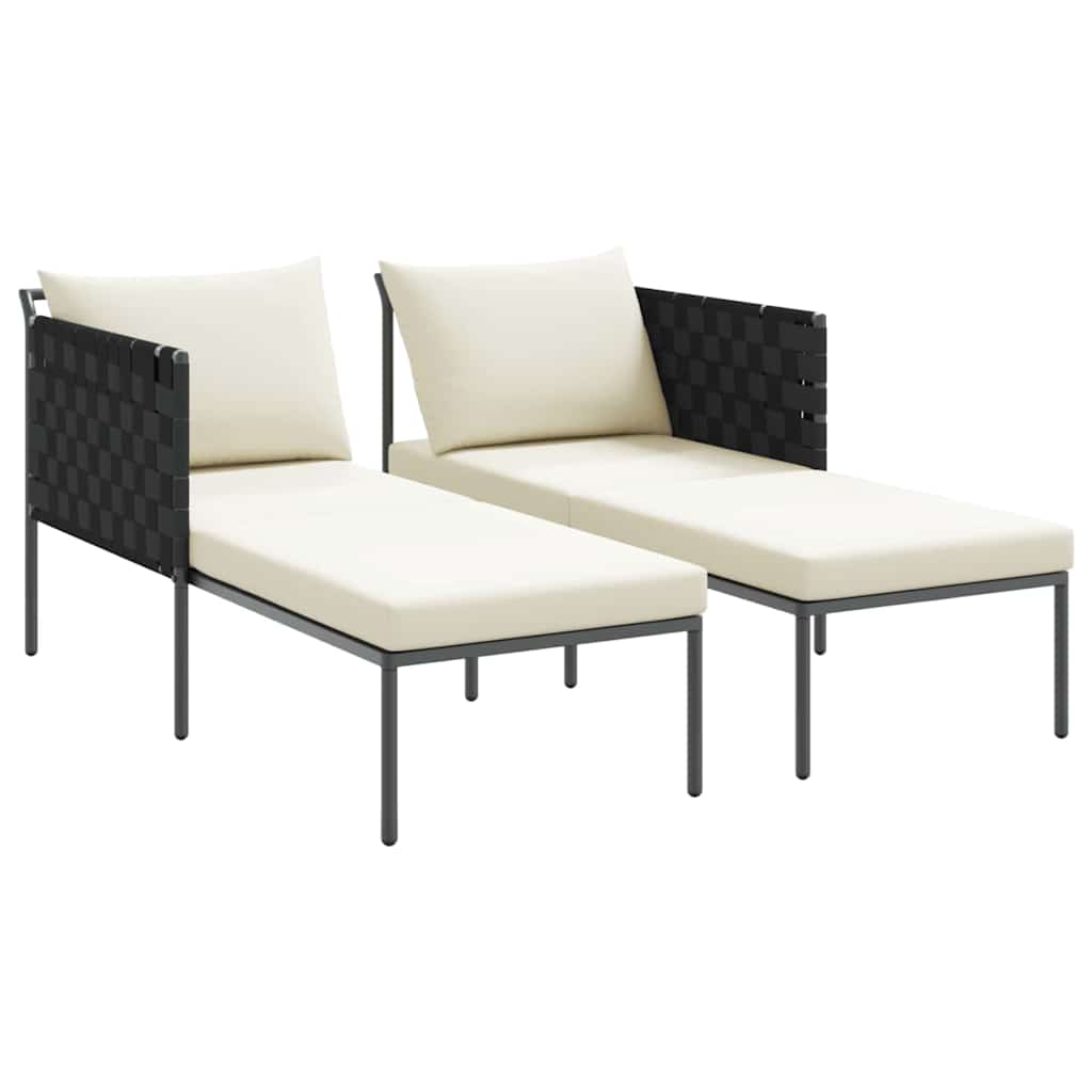 Cama de Sol com almofada Antracite 115 x 153 x 69.5cm Aço