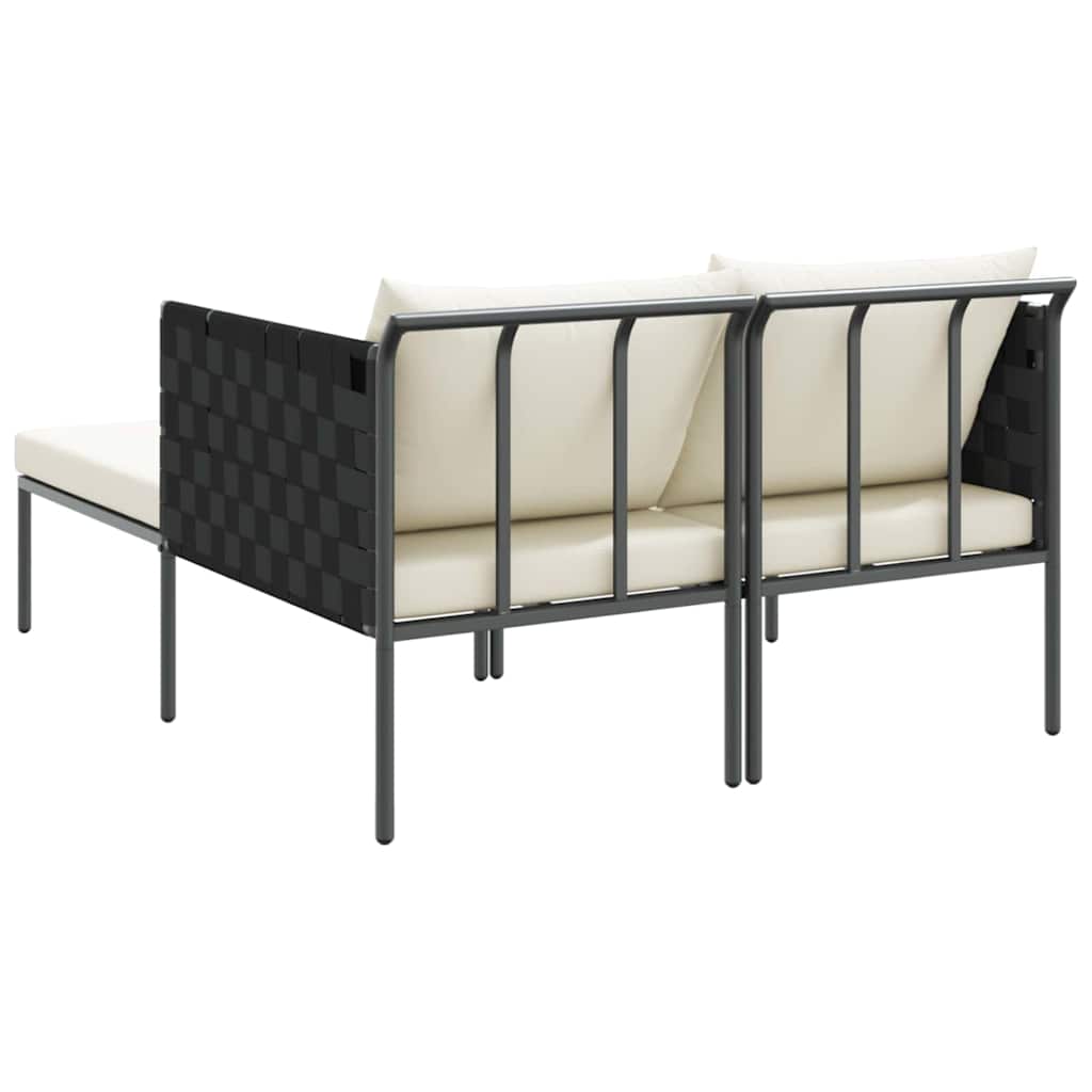 Cama de Sol com almofada Antracite 115 x 153 x 69.5cm Aço