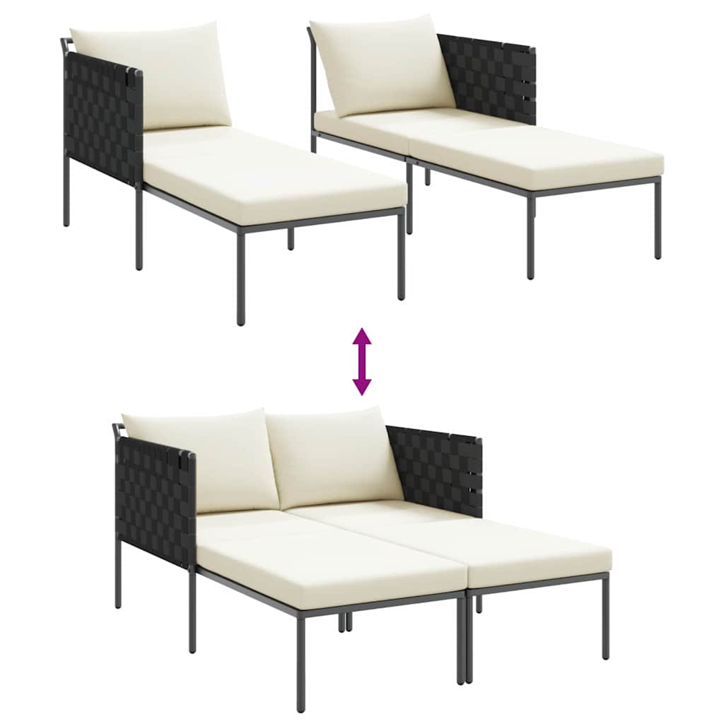 Cama de Sol com almofada Antracite 115 x 153 x 69.5cm Aço