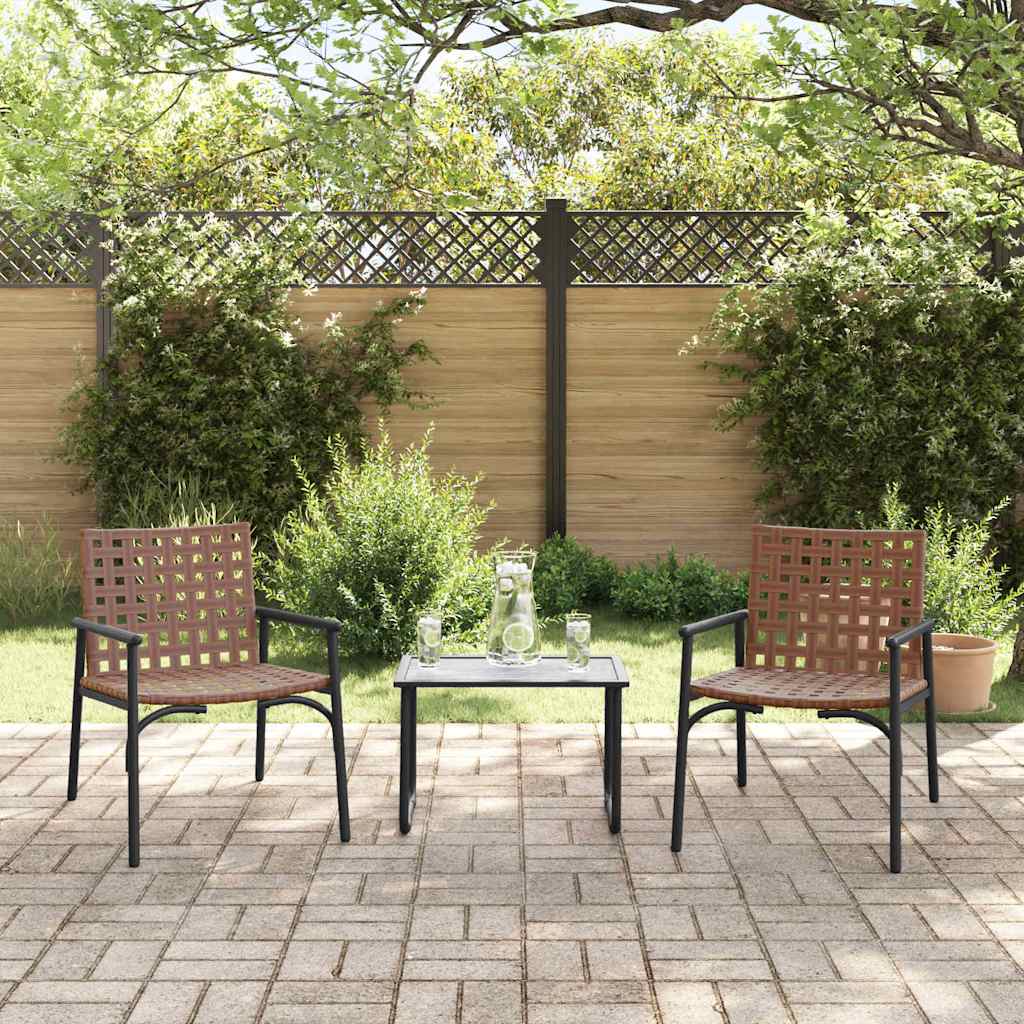 Cadeira de Jardim 2 pcs Preto 79 x 56 x 73.5cm vime PE