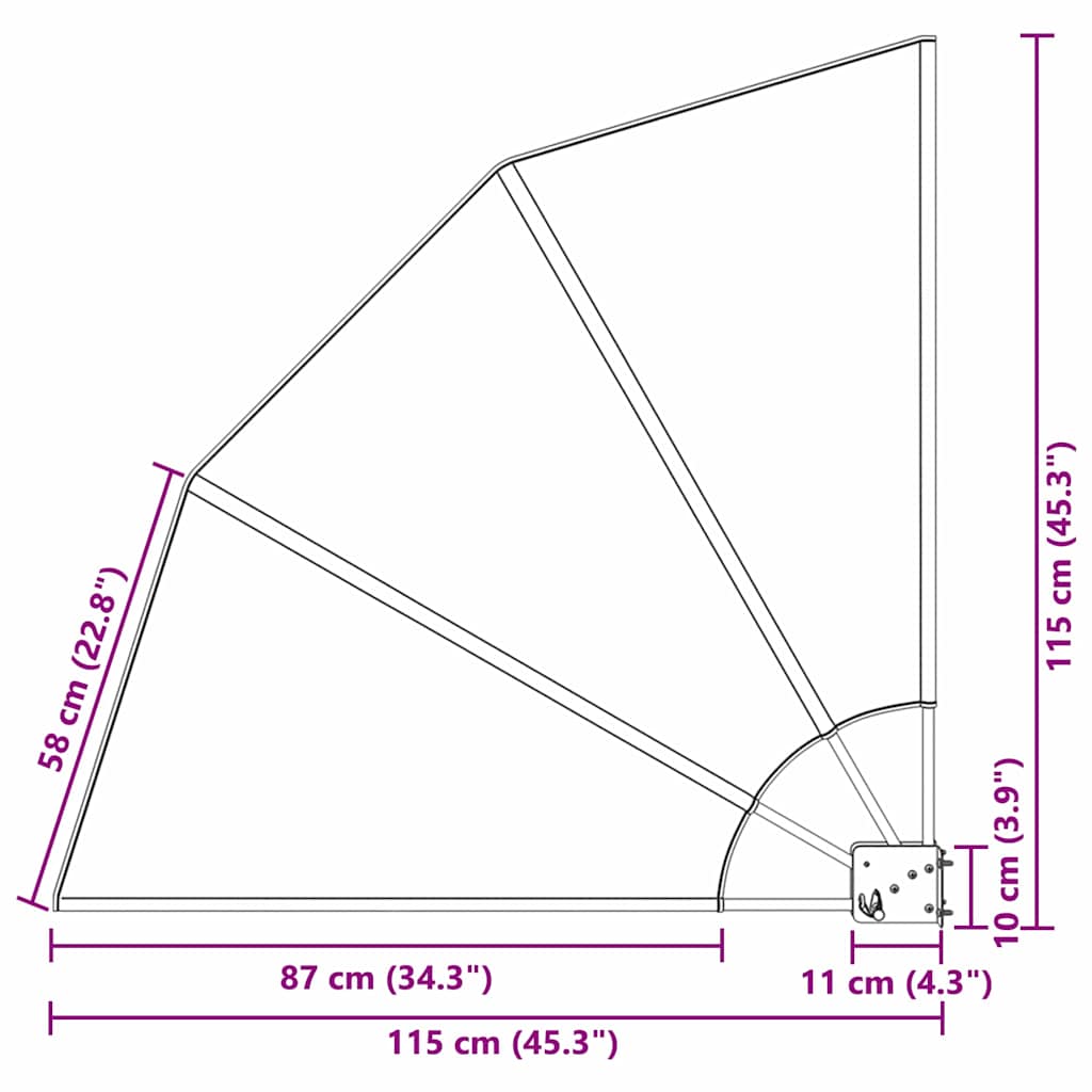 Tela de Privacidade para Varanda Preto 115 x 115 cm Poliéster