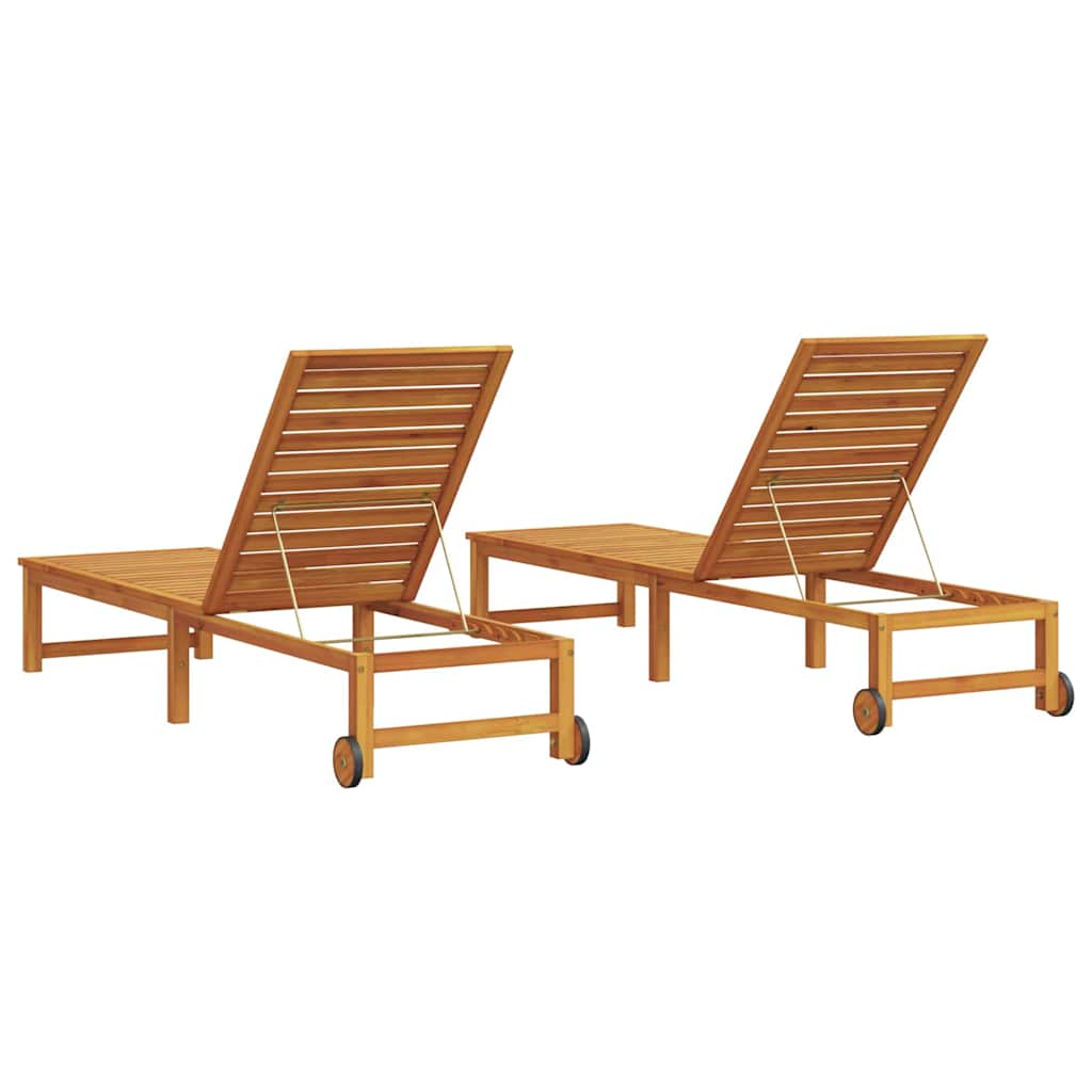 Espreguiçadeira 2-pessoa 2 pcs Castanho 53 x 202 x 89cm