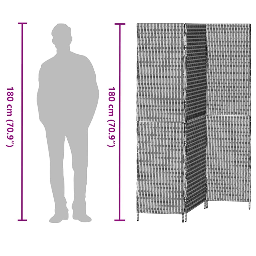 Divisor de Ambiente Manual Bege 147 x 180 cm vime PE