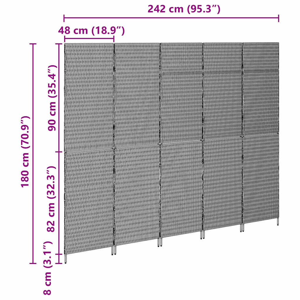 Divisor de Ambiente Manual Bege 242 x 180 cm vime PE