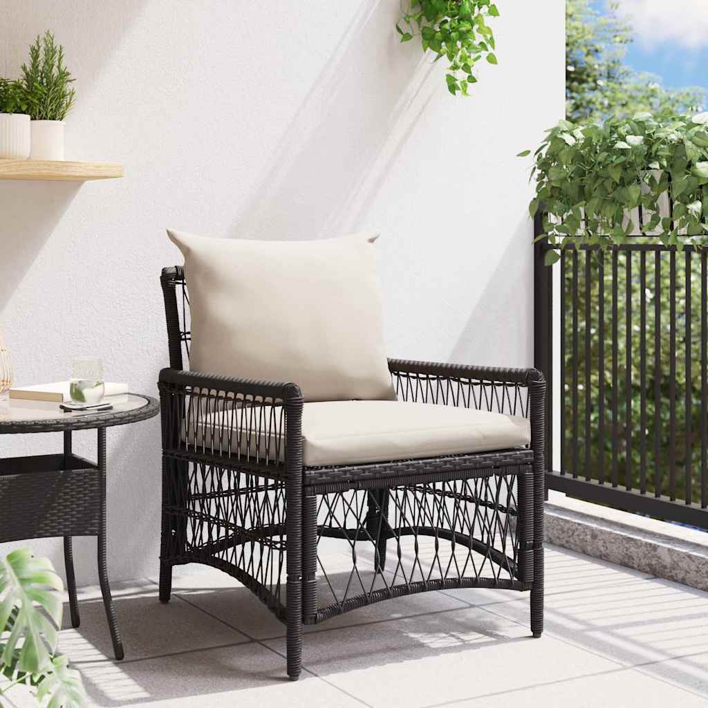 Cadeira de Jardim Preto 60 x 70 x 78cm vime PE