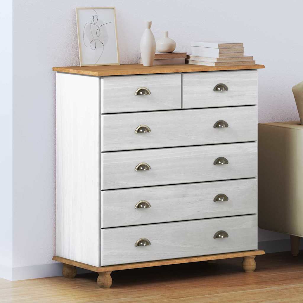 Cômoda ASKIM Branco 91 x 40 x 95,5 cm Madeira de pinho maciça