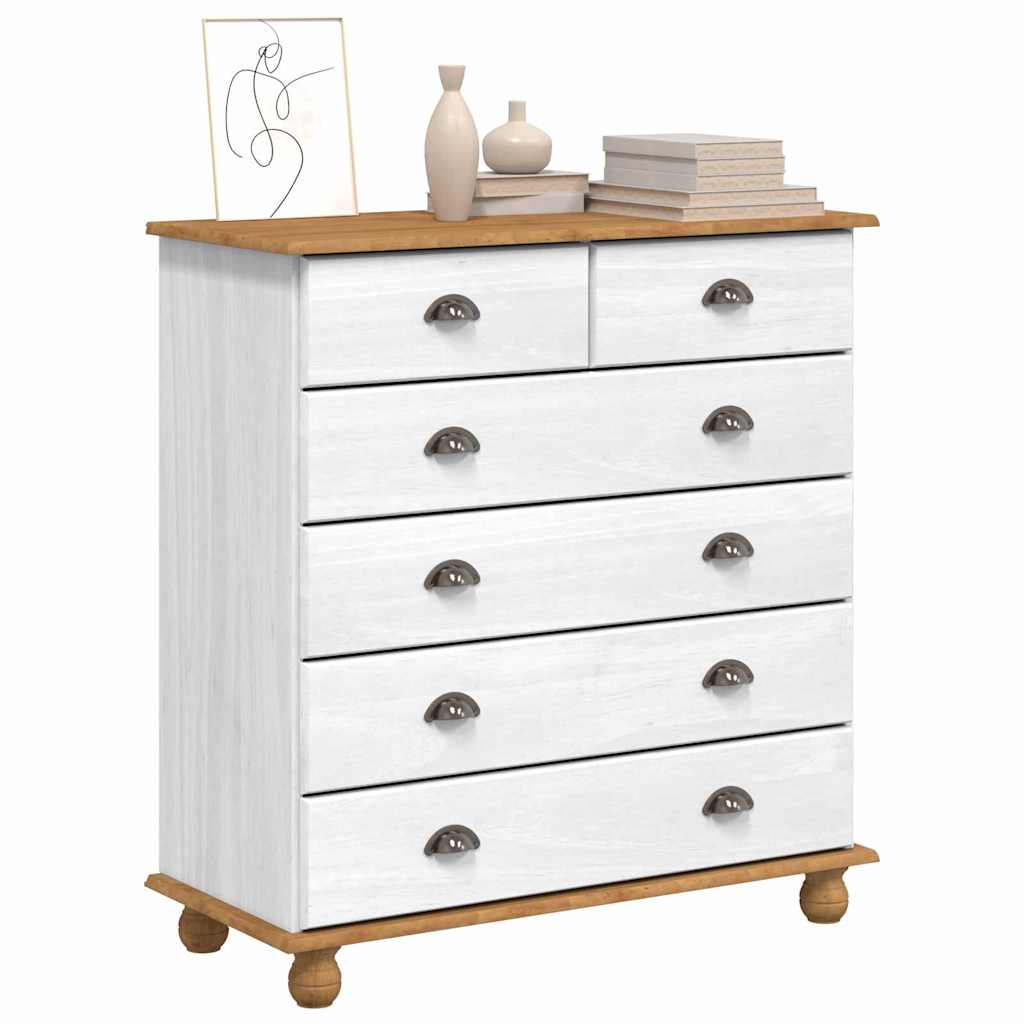 Cômoda ASKIM Branco 91 x 40 x 95,5 cm Madeira de pinho maciça
