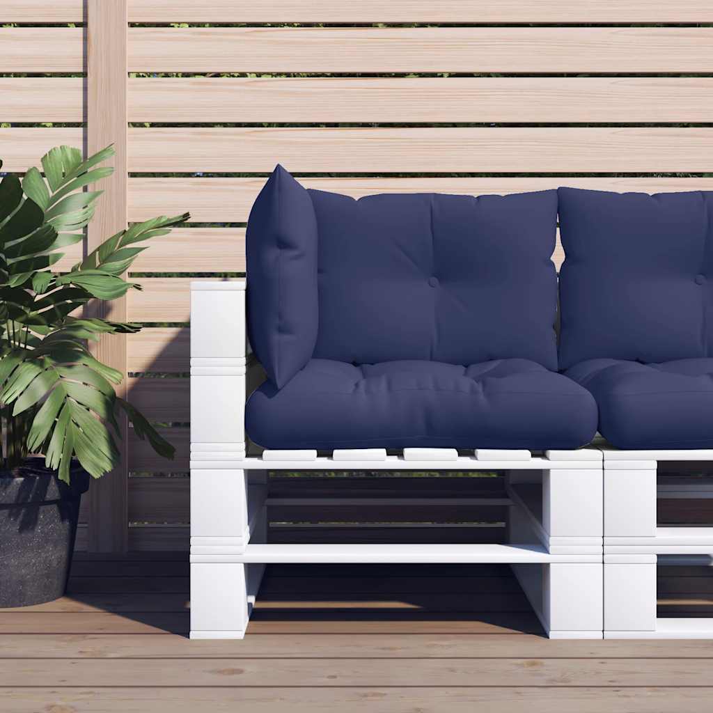 Almofadões p/ sofá de paletes 3 pcs tecido oxford azul-marinho
