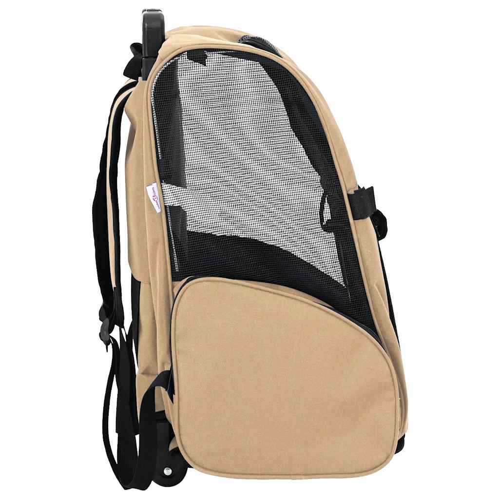 Carrinho para animais de estimação 3 em 1 Design Areia 48x32x(57-106) cm Tecido Oxford