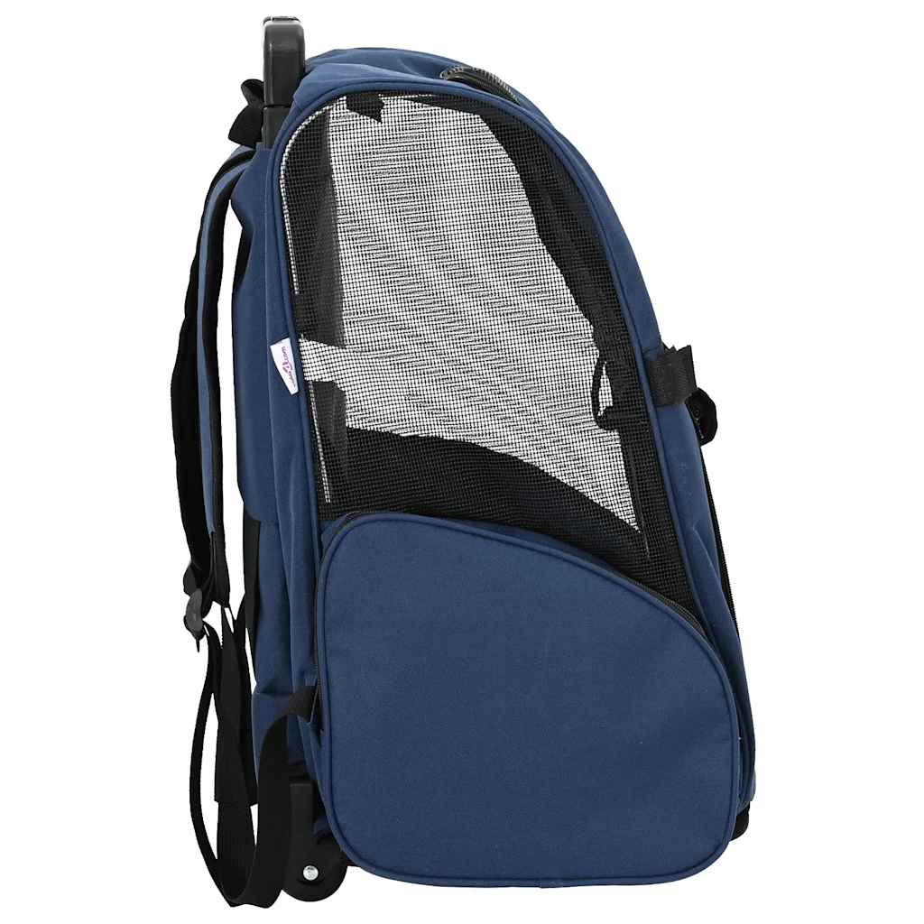 Carrinho para animais de estimação 3 em 1 Design Azul 48x32x(57-106) cm Tecido Oxford
