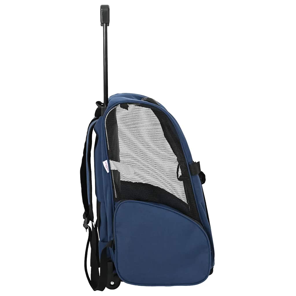 Carrinho para animais de estimação 3 em 1 Design Azul 48x32x(57-106) cm Tecido Oxford