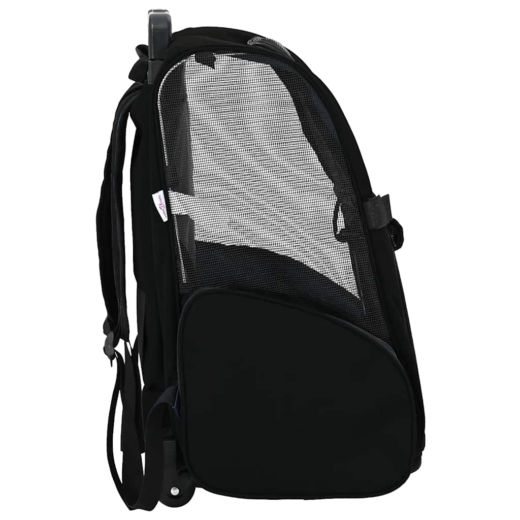 Carrinho para animais de estimação 3 em 1 Design Preto 48x32x(57-106) cm Tecido Oxford