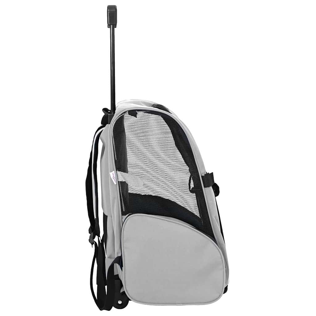 Carrinho para animais de estimação 3 em 1 Design Cinza 48x32x(57-106) cm Tecido Oxford
