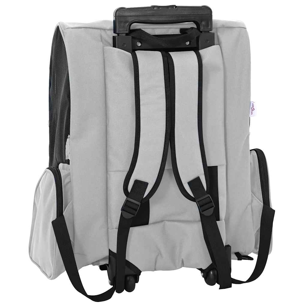 Carrinho para animais de estimação 3 em 1 Design Cinza 48x32x(57-106) cm Tecido Oxford