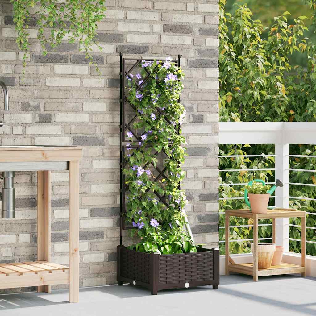 Jardineira com Treliça Castanho 40 x 40 x 125.5 cm PP