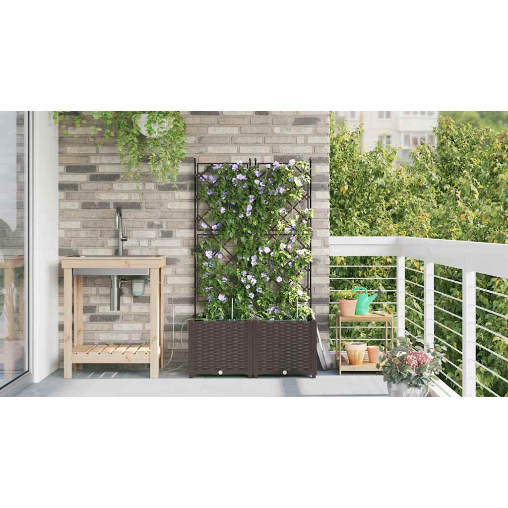 Vasos de Jardim Castanho 80 x 40 x 142 cm Aço