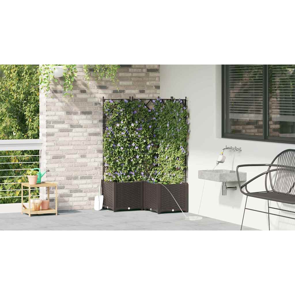 Vasos de Jardim Castanho 80 x 80 x 142 cm Aço