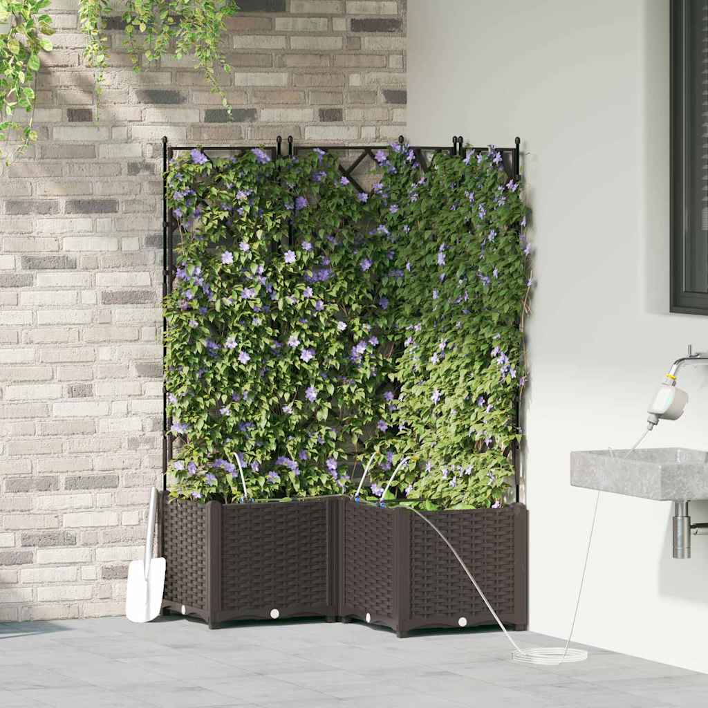 Vasos de Jardim Castanho 80 x 80 x 142 cm Aço
