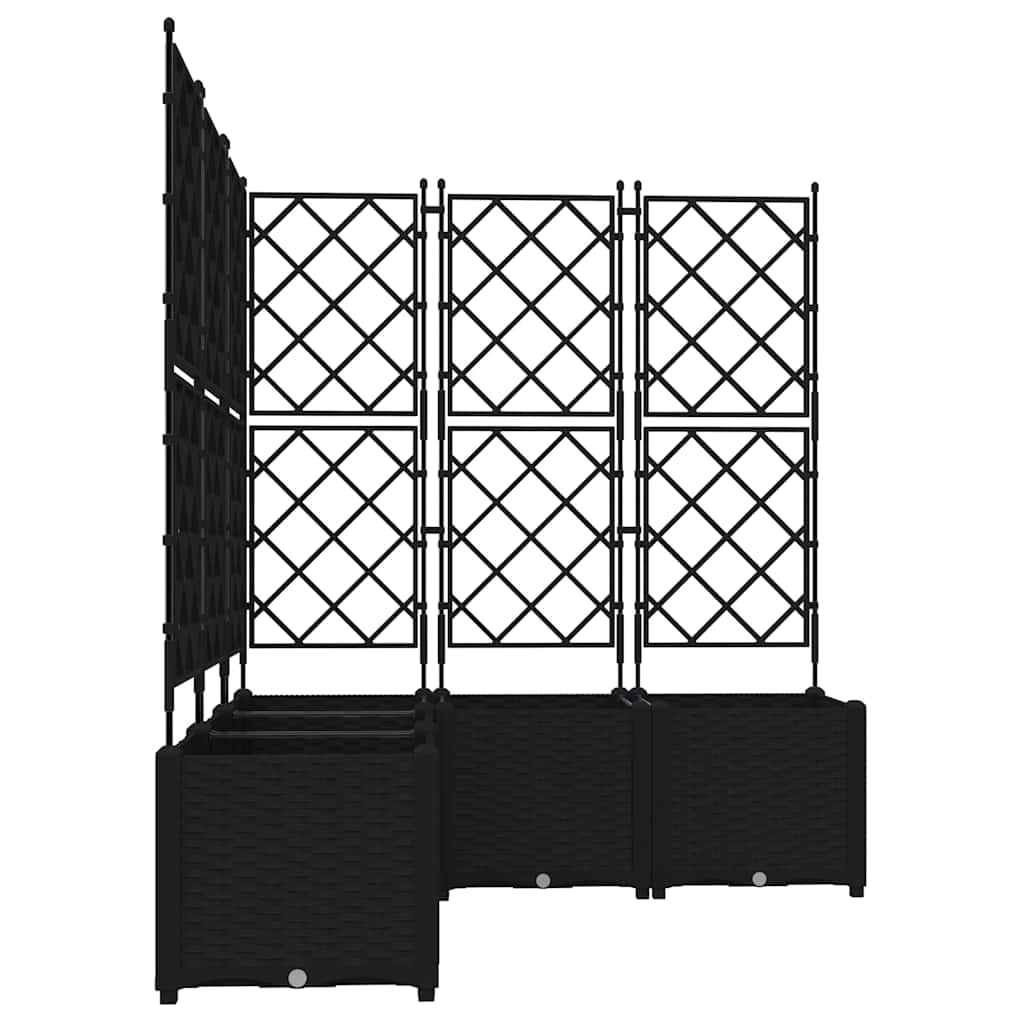 Jardineira com Treliça 5 pcs Preto 120 x 120 x 143 cm PP