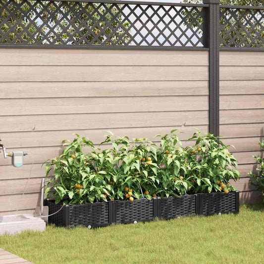 Vasos de Jardim Preto 160 x 40 x 22 cm Aço