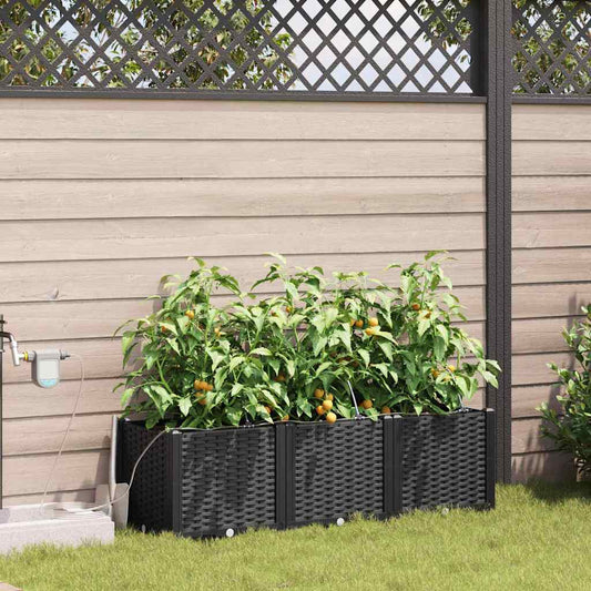 Vasos de Jardim Preto 120 x 40 x 37.5 cm Aço