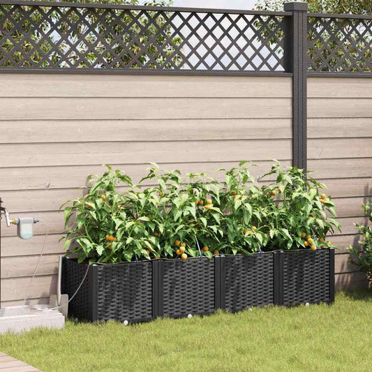 Vasos de Jardim Preto 160 x 40 x 37.5 cm Aço