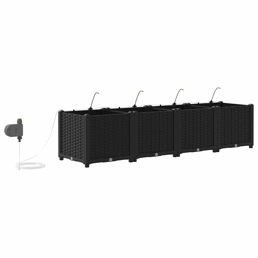 Vasos de Jardim Preto 160 x 40 x 37.5 cm Aço