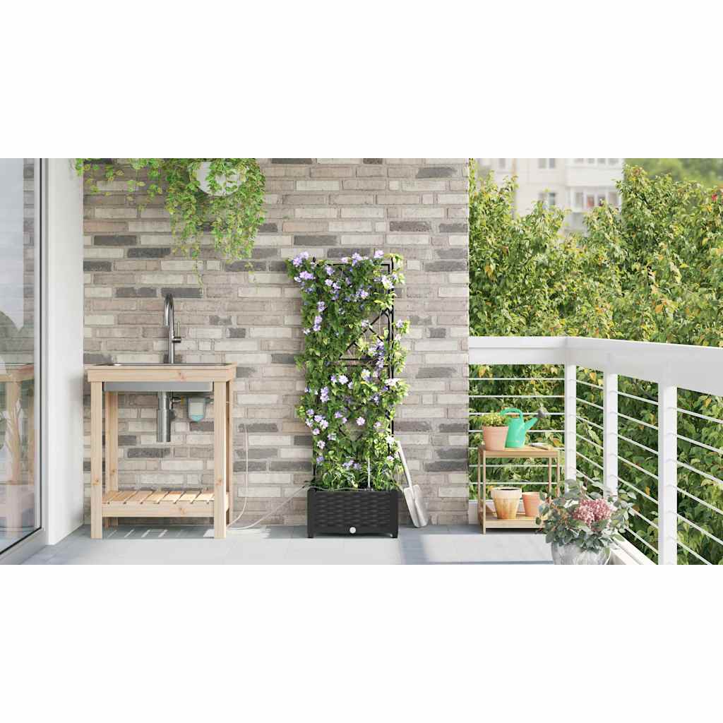 Vasos de Jardim Preto 40 x 40 x 126 cm Aço