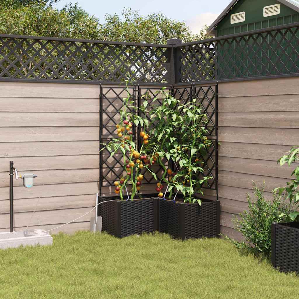 Vasos de Jardim Preto 80 x 80 x 142 cm Aço