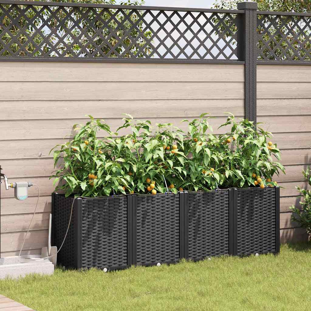 Vasos de Jardim Preto 160 x 40 x 52 cm Aço
