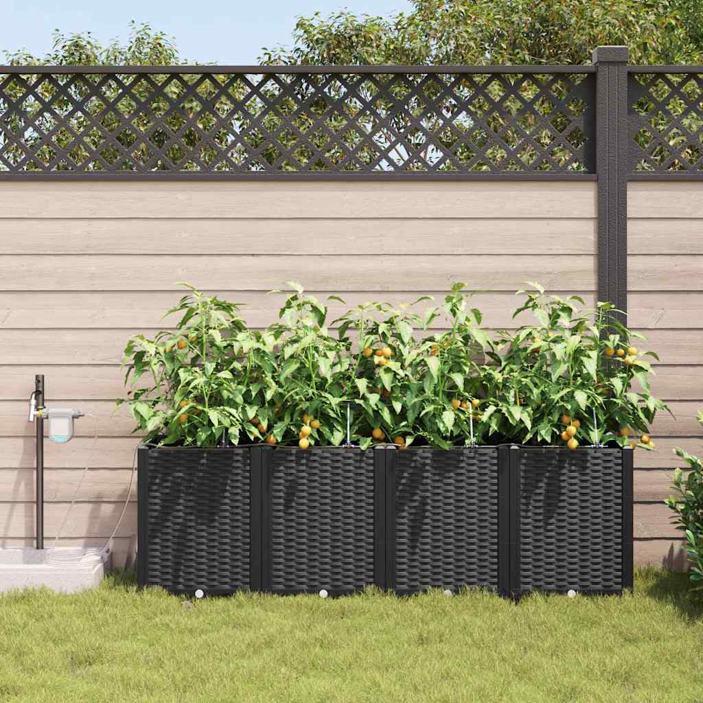 Vasos de Jardim Preto 160 x 40 x 52 cm Aço