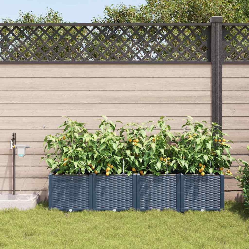 Vasos de Jardim Cinzeto 160 x 40 x 37.5 cm Aço
