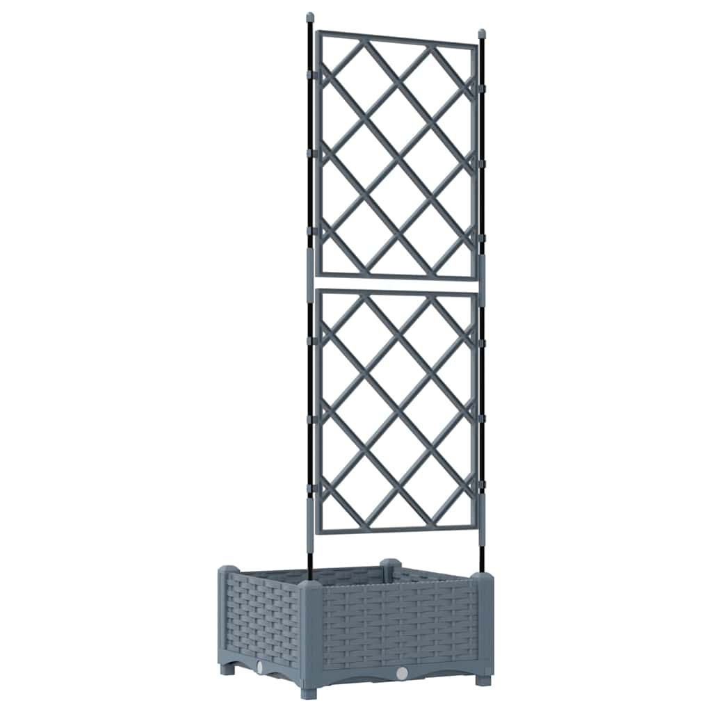 Jardineira com Treliça Cinzento-claro 40 x 40 x 125.5 cm PP