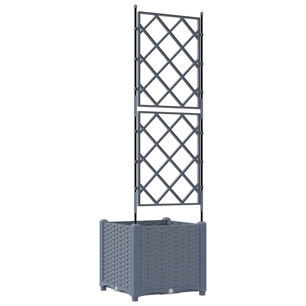 Jardineira com Treliça Cinzento-claro 40 x 40 x 143 cm PP