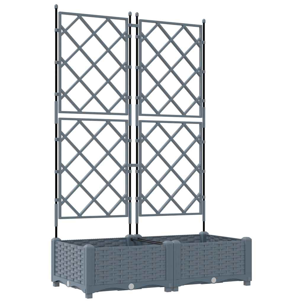 Jardineira com Treliça 2 pcs Cinzento-claro 80 x 40 x 125.5 cm