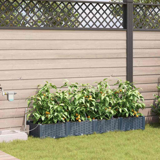 Vasos de Jardim Cinzento-claro 160 x 40 x 22 cm Aço