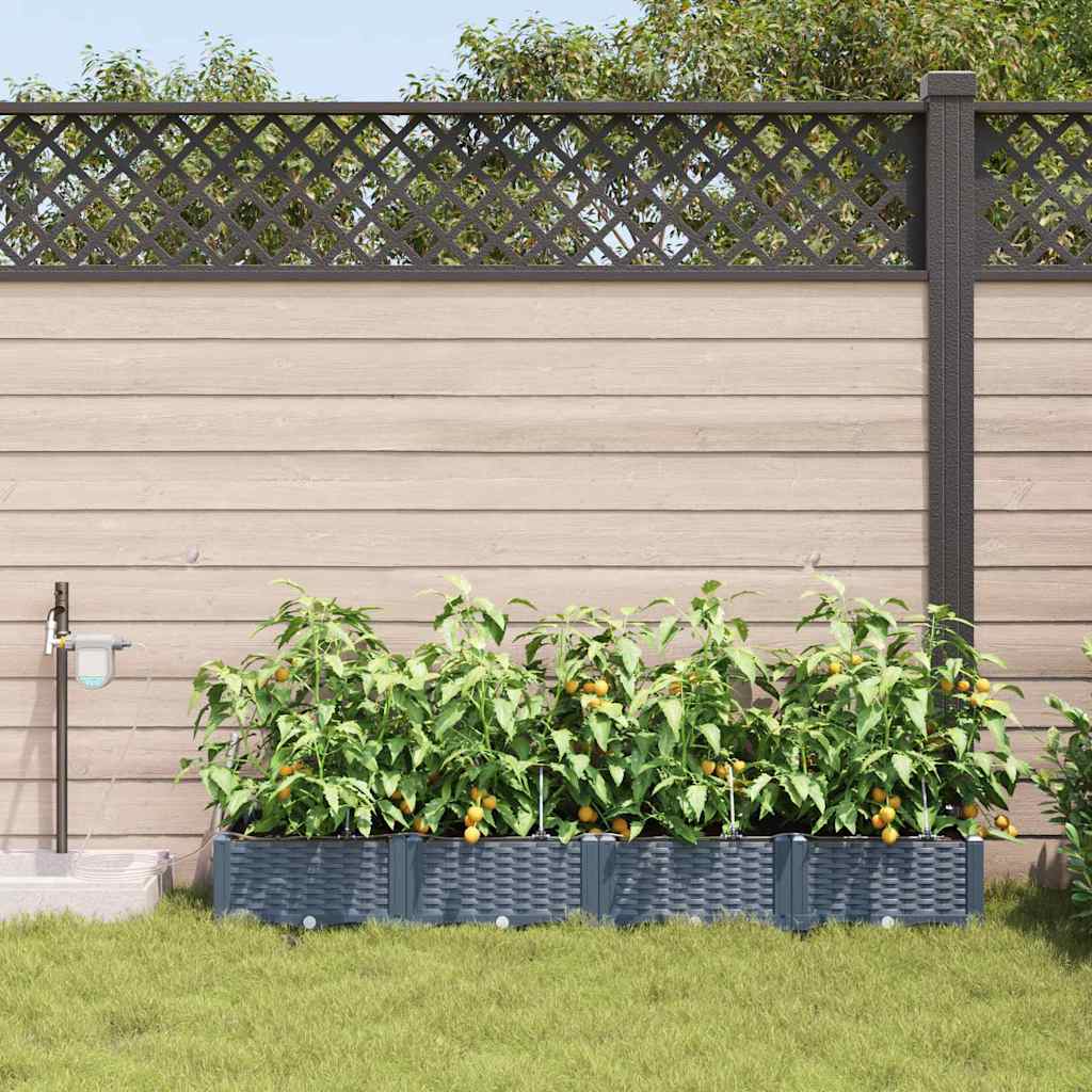 Vasos de Jardim Cinzento-claro 160 x 40 x 22 cm Aço